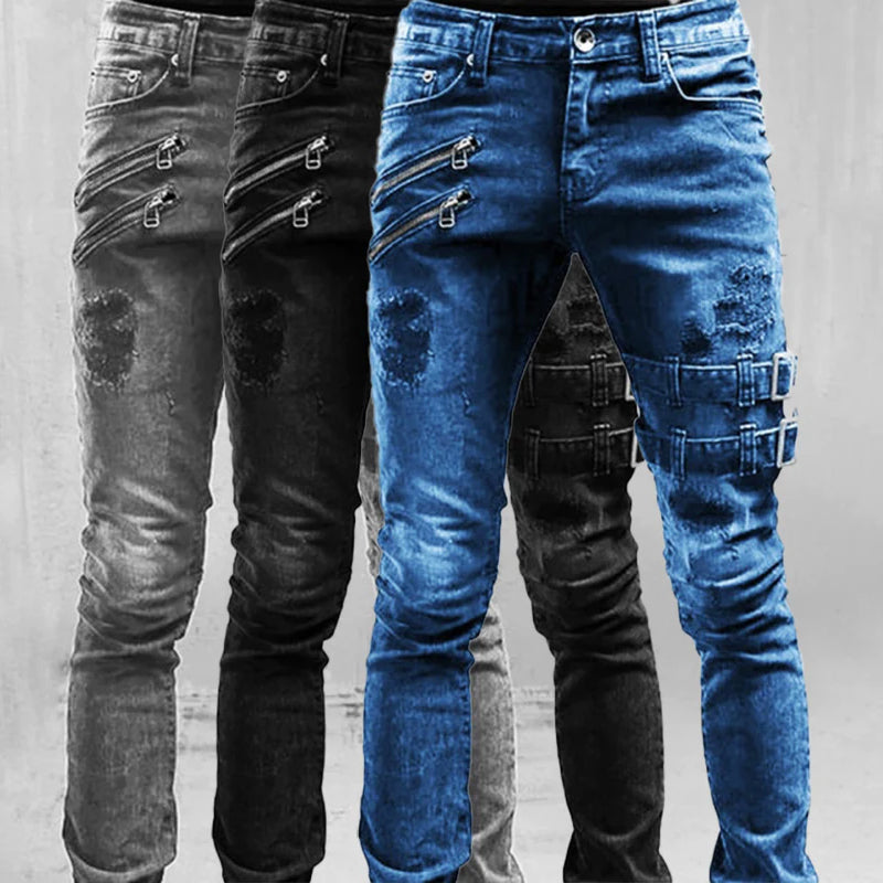 Dam Jeans Hög Midja Med Ribbade Detaljer 3