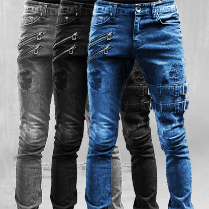 Dam Jeans Hög Midja Med Ribbade Detaljer 3