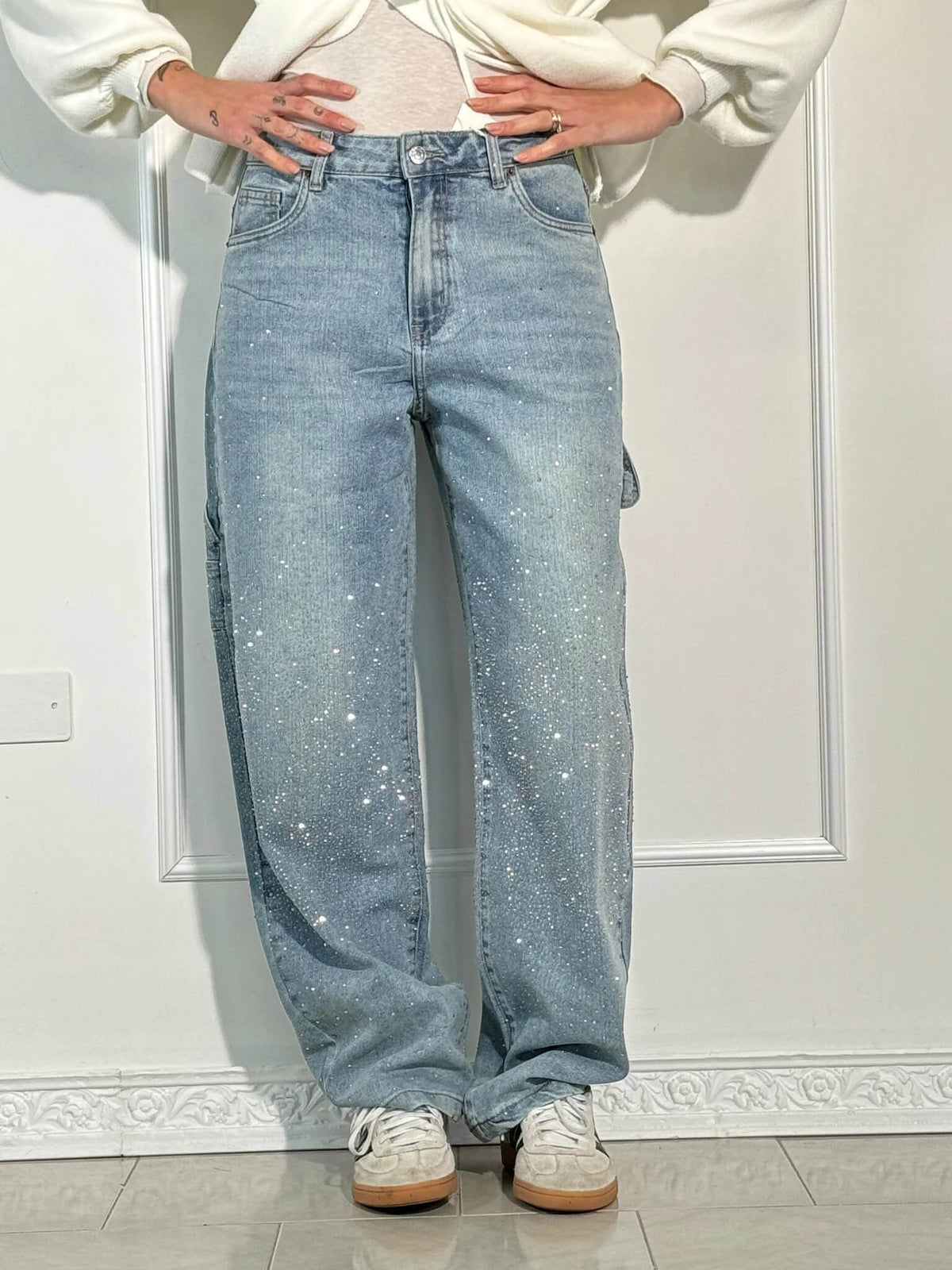 Dam Jeans med Diamantdetaljer 10