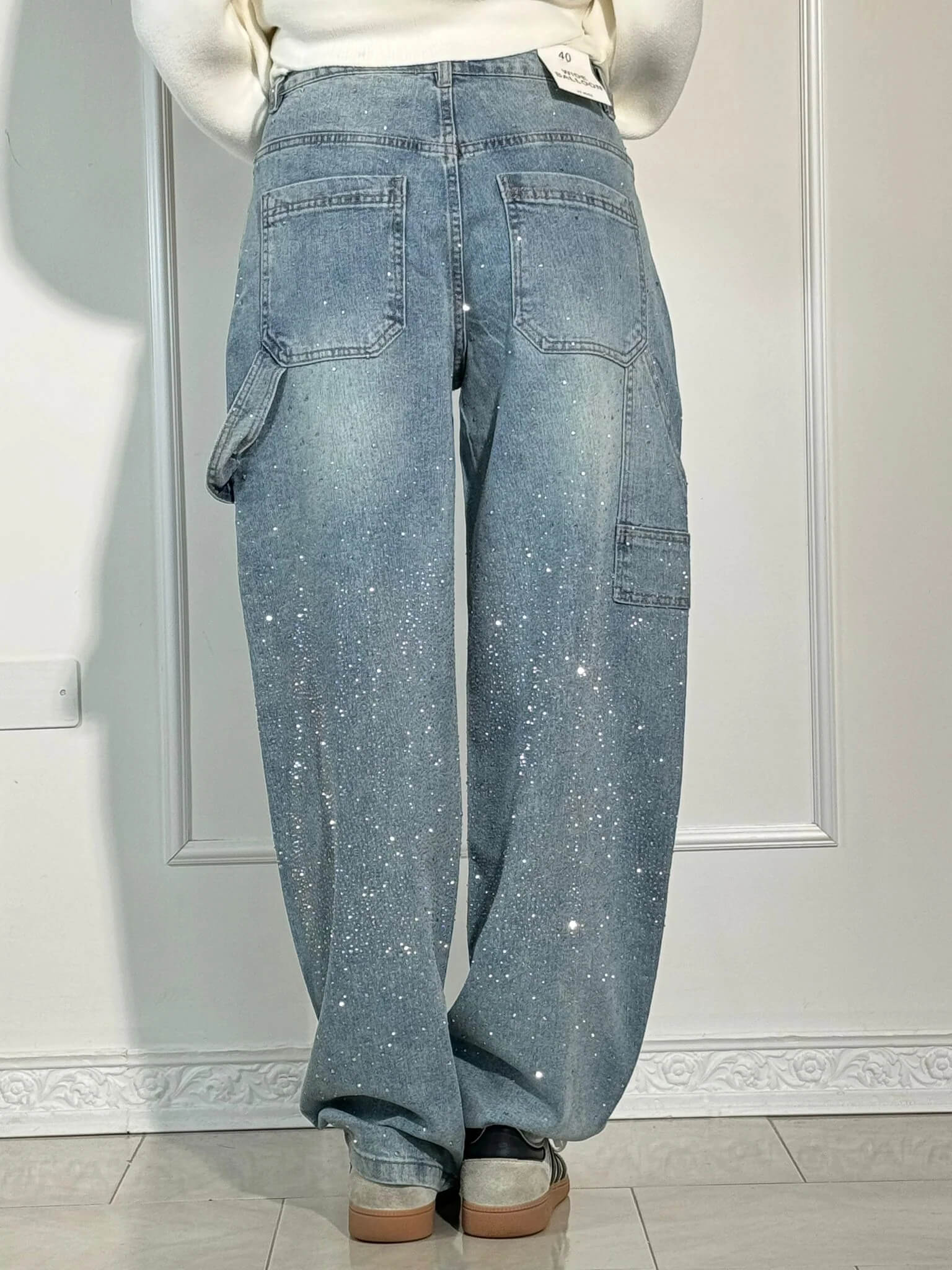 Dam Jeans med Diamantdetaljer 4
