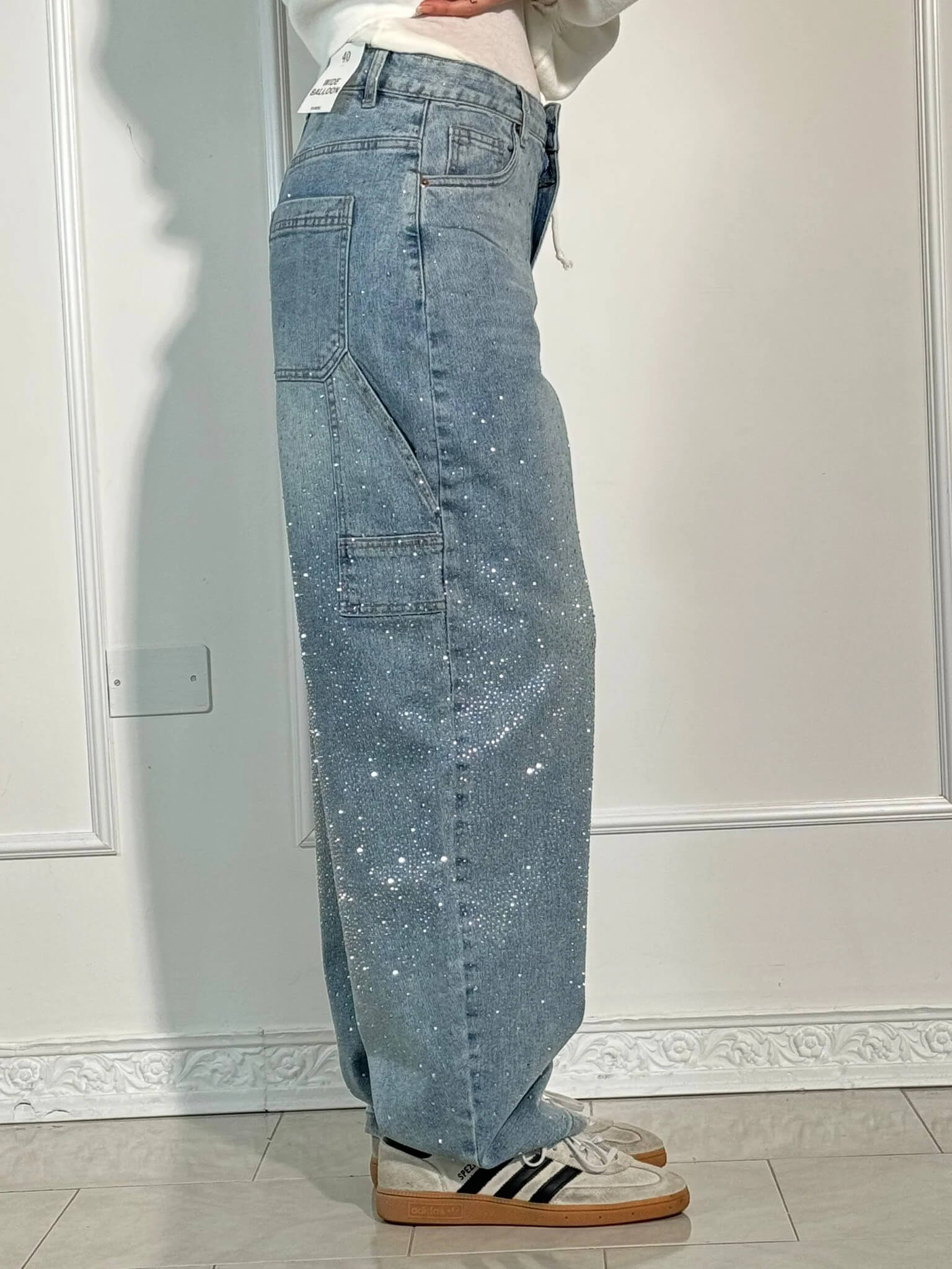 Dam Jeans med Diamantdetaljer 6