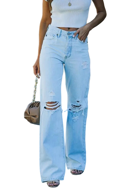 Dam Jeans med Hög Midja och Vida Ben 0