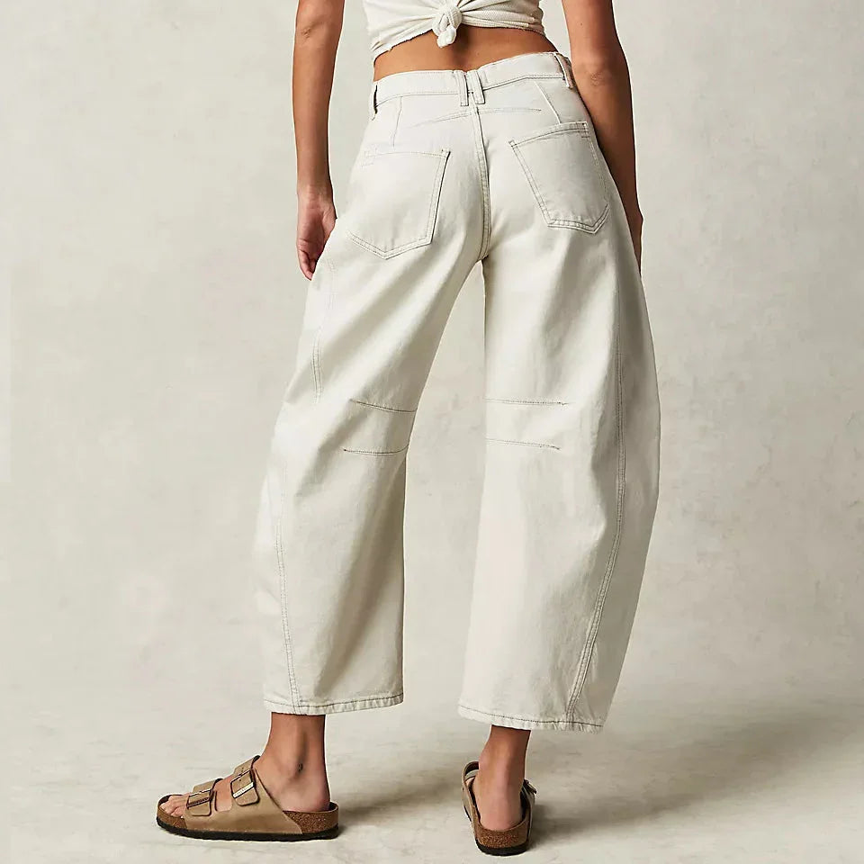 Dam Jeans med breda ben och hög midja 4