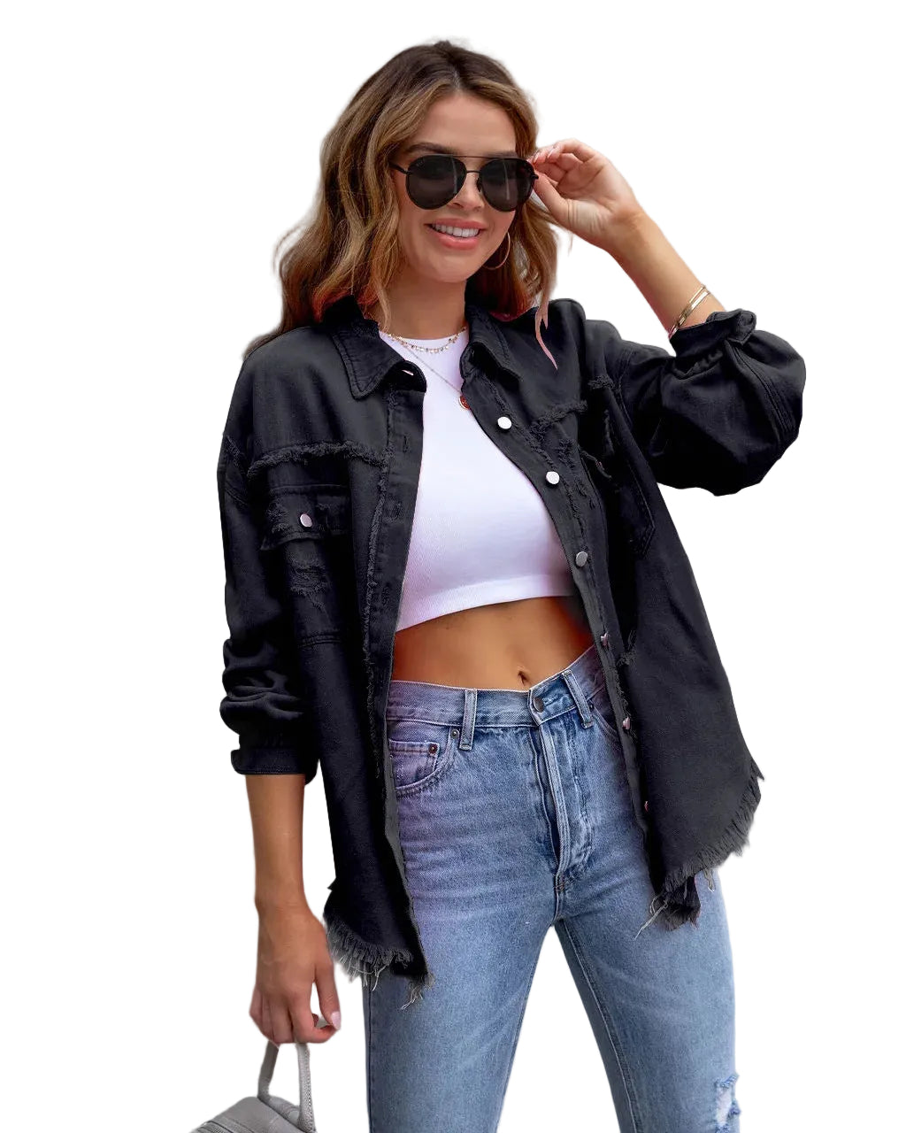 Dam Jeansjacka Bohemisk Stil 0