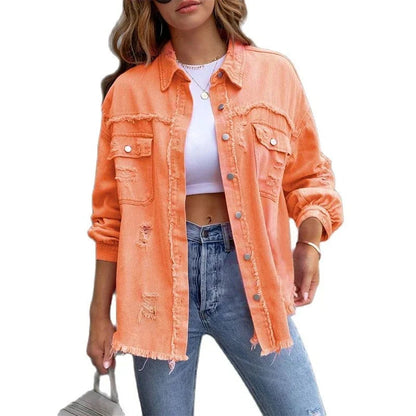 Dam Jeansjacka Bohemisk Stil 1