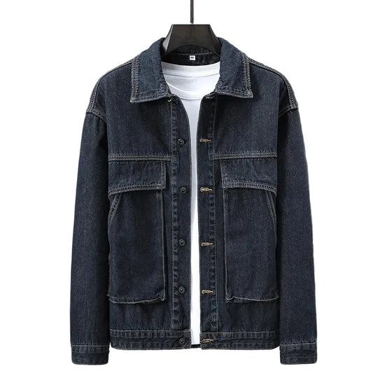 Dam Jeansjacka Boxig Stil med Stora Fickor 0