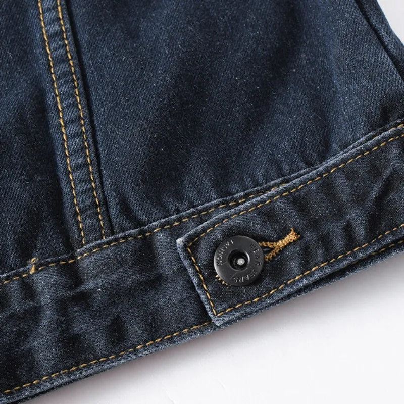 Dam Jeansjacka Boxig Stil med Stora Fickor 5