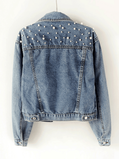 Dam Jeansjacka Med Strass Detaljer 1