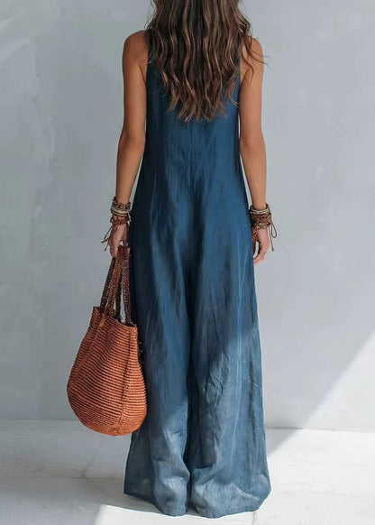 Dam Jumpsuit Ärmlös V-hals Casual med Fickor 2