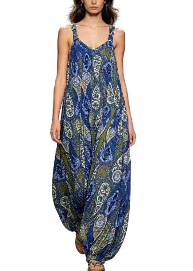 Dam Jumpsuit Ärmlös med O-hals och Tryck 0