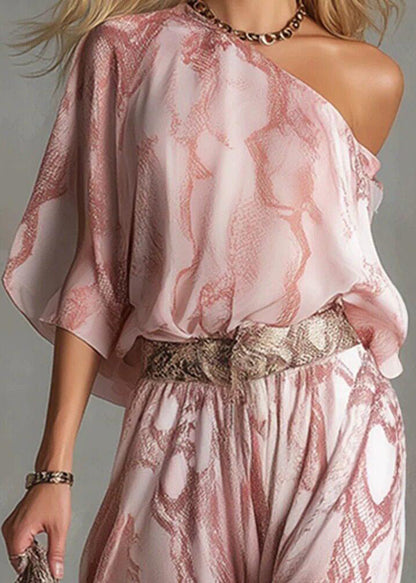 Dam Jumpsuit Asymmetrisk One Shoulder med Flareärm 3