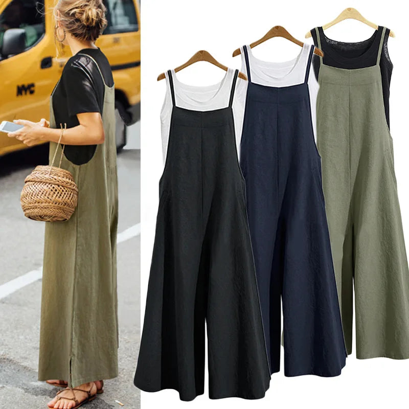 Dam Jumpsuit Enfärgad Casual Dungaree 0
