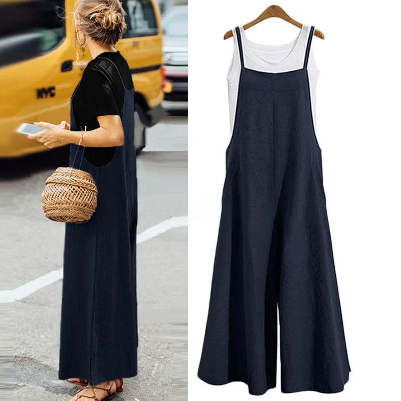 Dam Jumpsuit Enfärgad Casual Dungaree 2