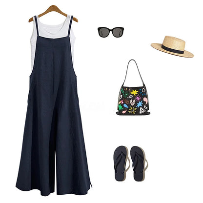 Dam Jumpsuit Enfärgad Casual Dungaree 4