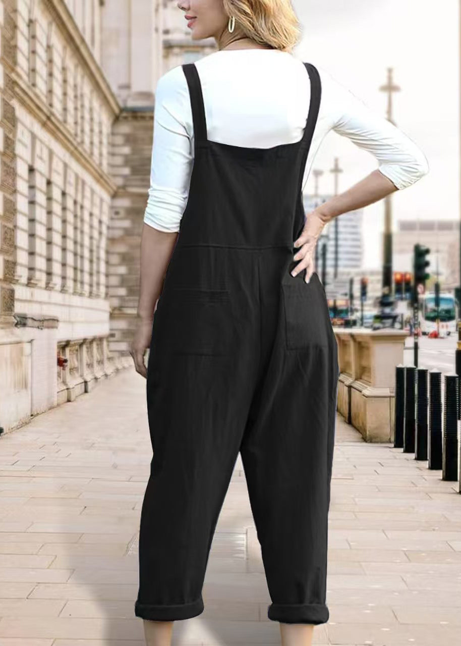 Dam Jumpsuit Lösa Fickor Sommarstil 4