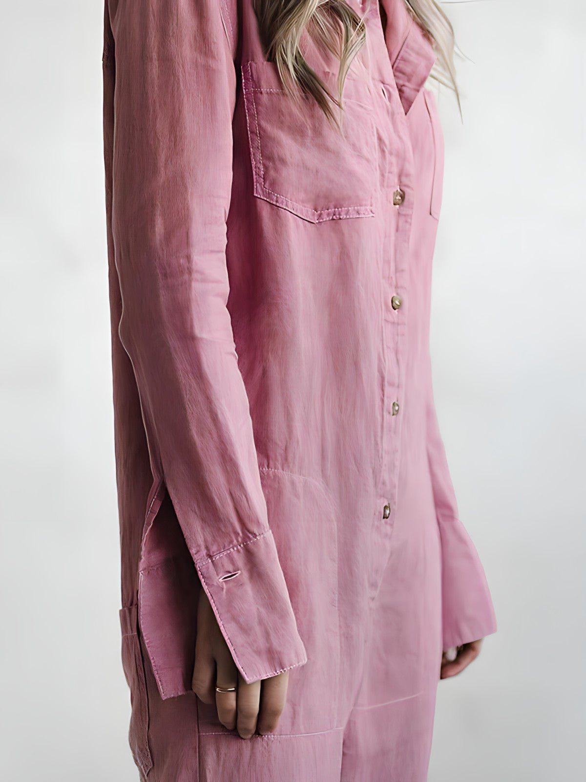 Dam Jumpsuit Med Polokrage och Kokerbyxor i Polyester 2
