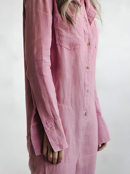 Dam Jumpsuit Med Polokrage och Kokerbyxor i Polyester 2