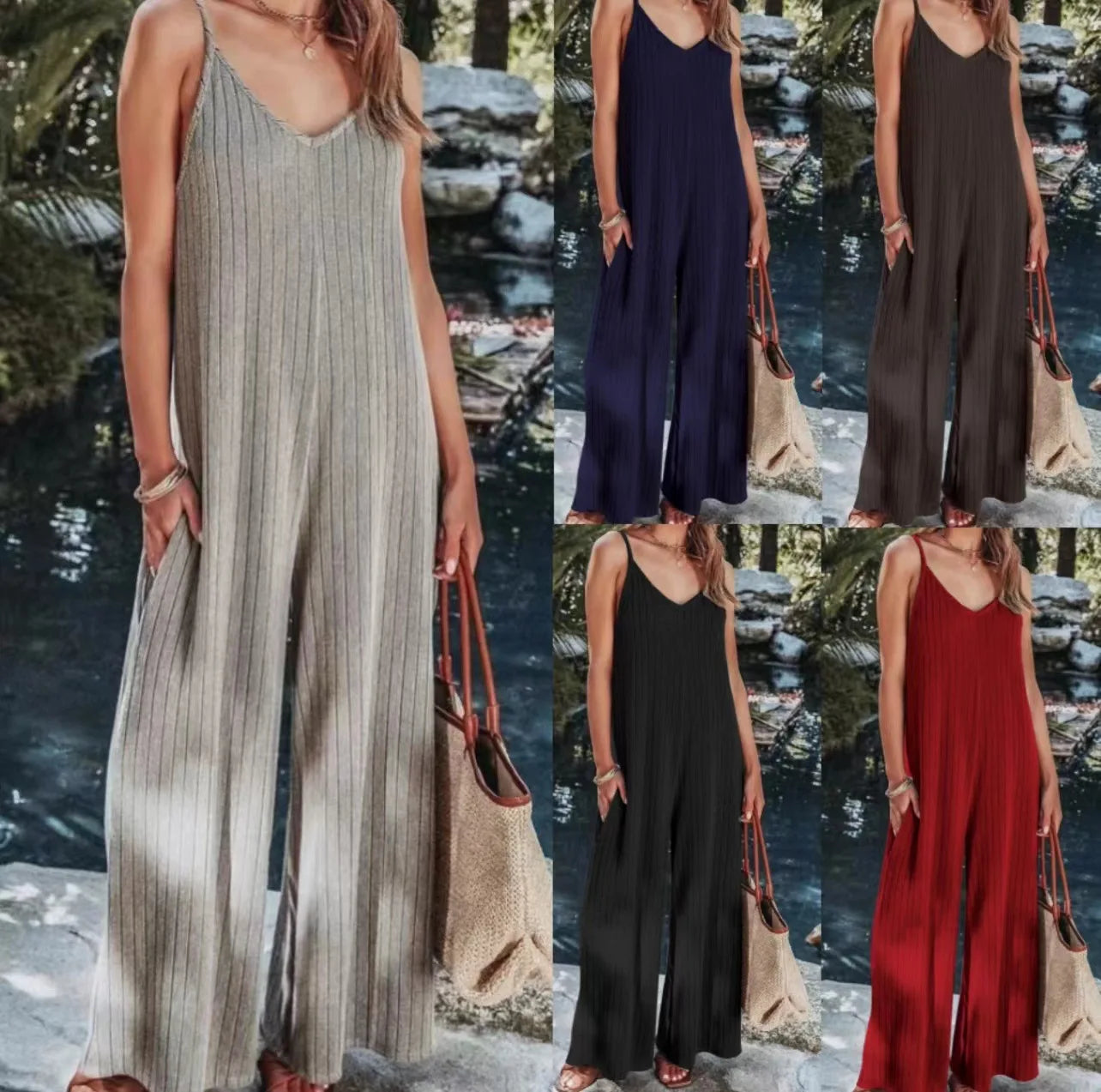 Dam Jumpsuit Rygglös Sommarstil 0