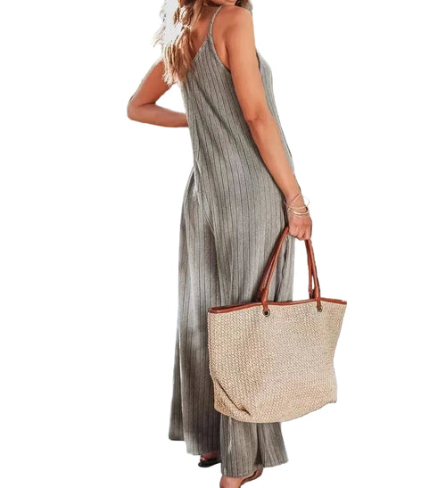 Dam Jumpsuit Rygglös Sommarstil 1