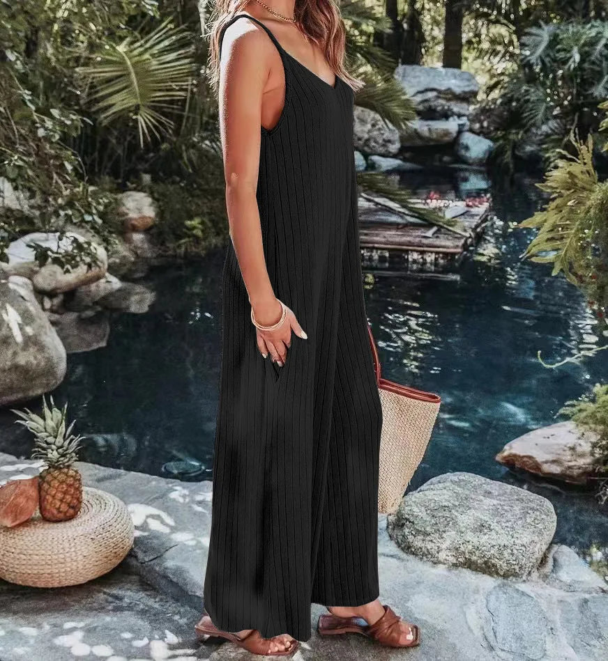 Dam Jumpsuit Rygglös Sommarstil 3