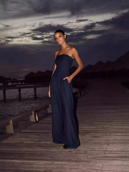 Dam Jumpsuit Strapless Flowy Vidben 2