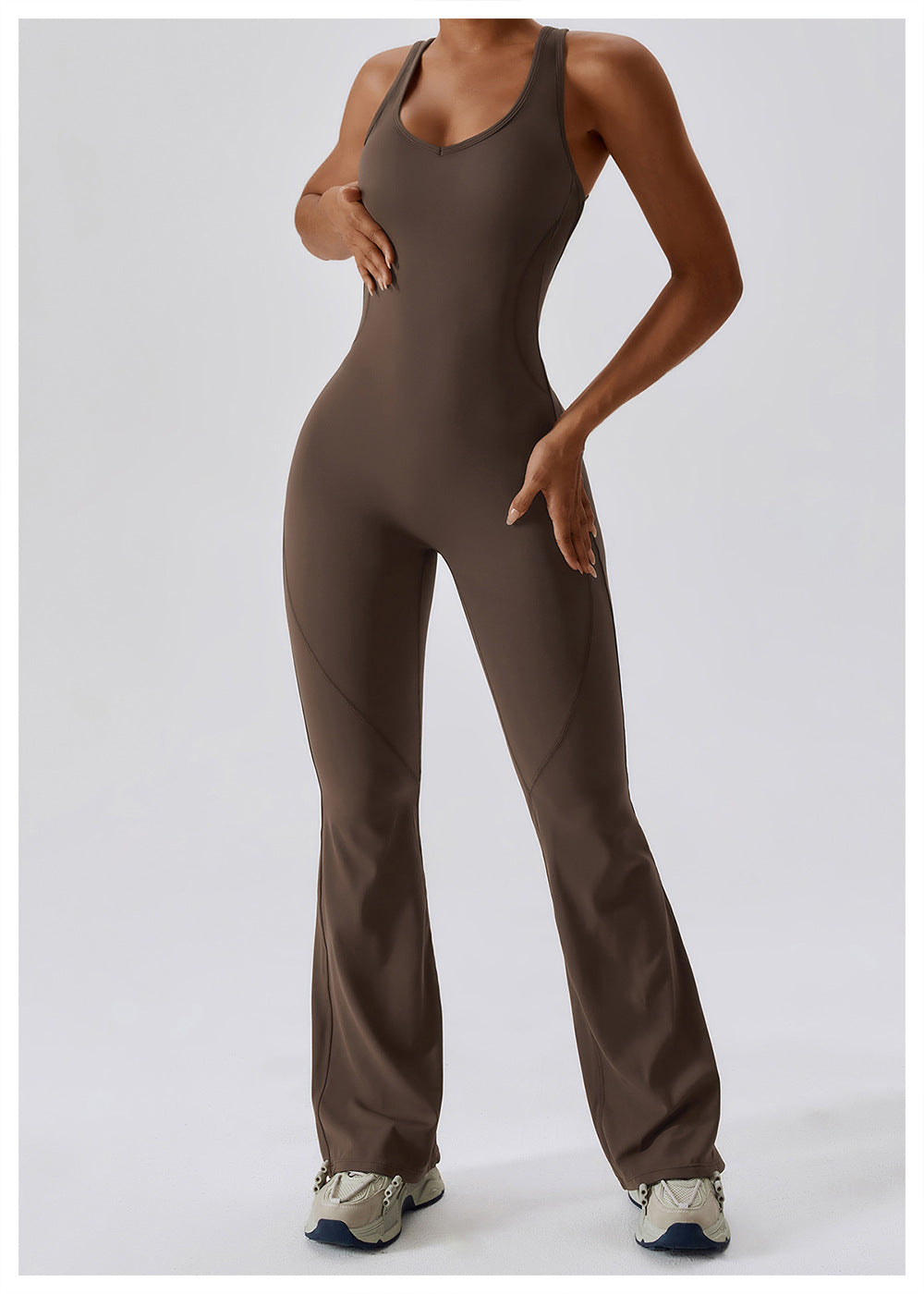 Dam Jumpsuit V-Hals Getailleerd Nylon 7