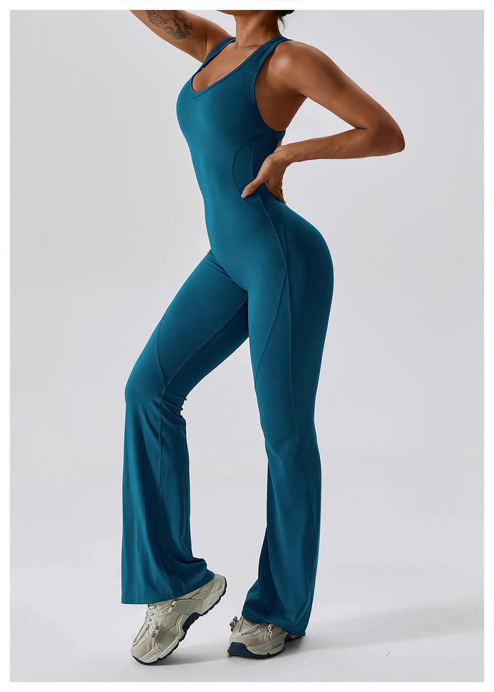 Dam Jumpsuit V-Hals Getailleerd Nylon 8