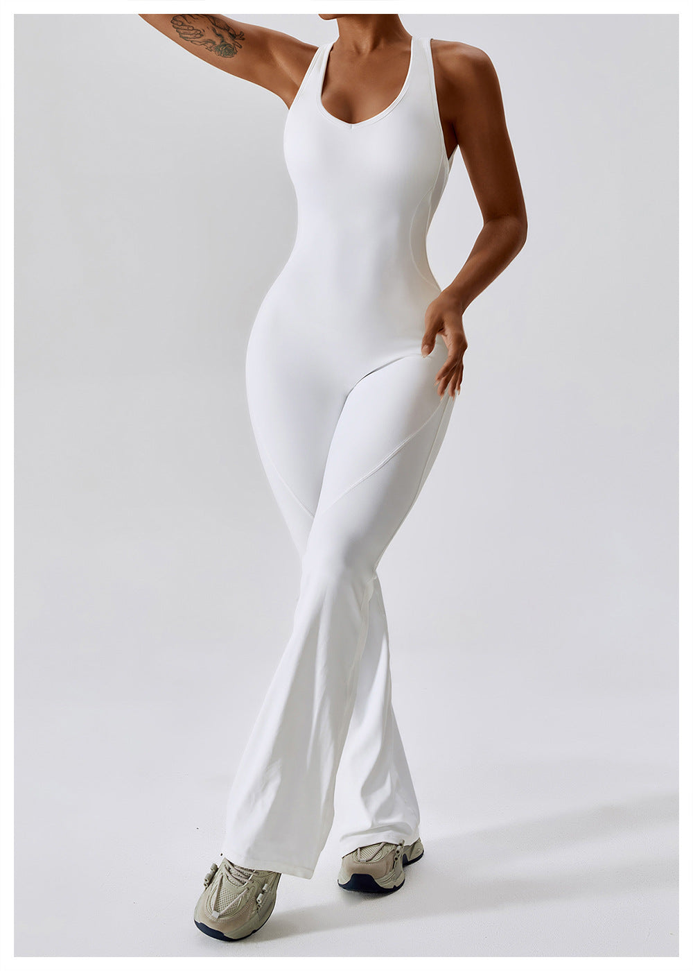 Dam Jumpsuit V-Hals Getailleerd Nylon 9