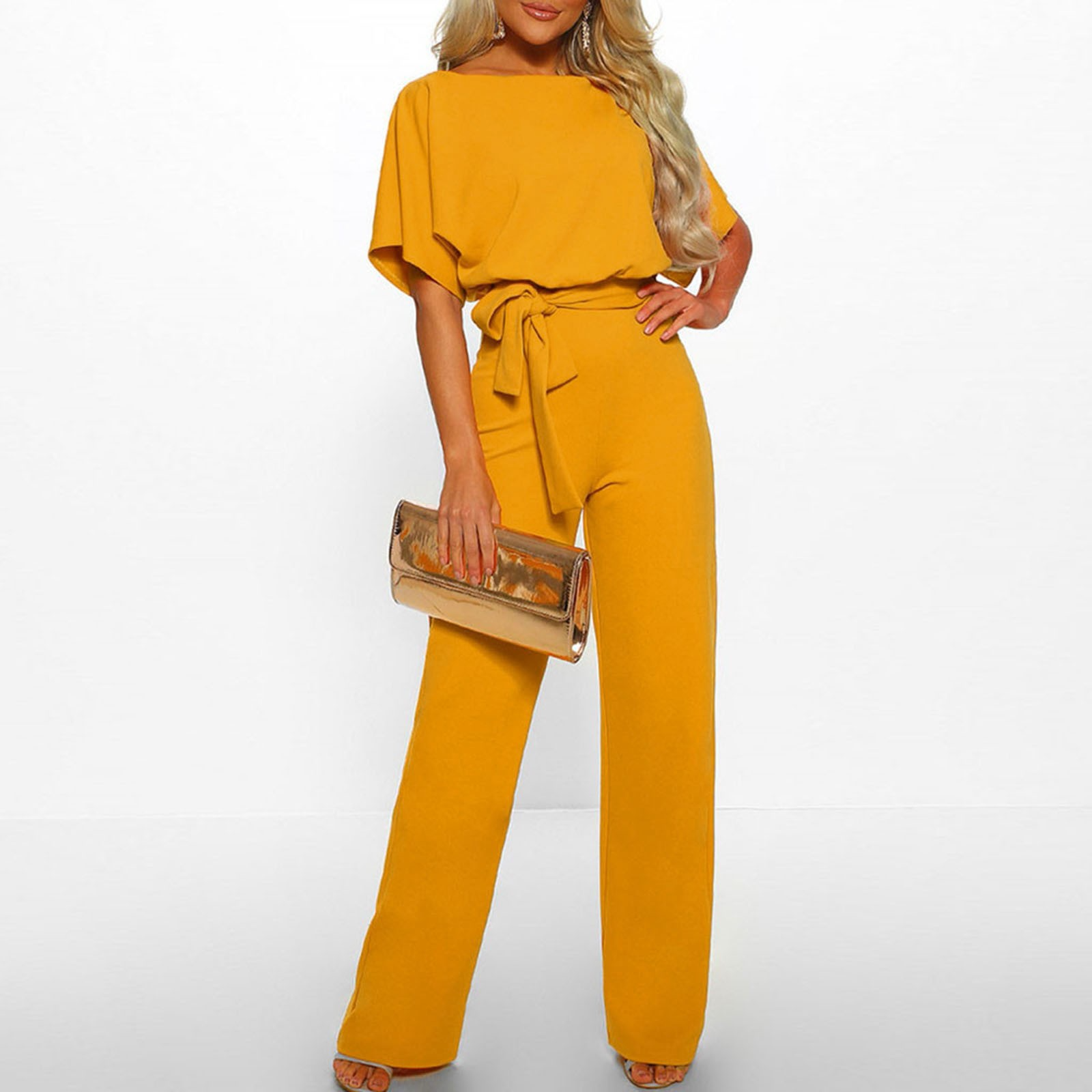 Dam Jumpsuit Vida Byxor Kort Ärmar Mjuk Blandning 5