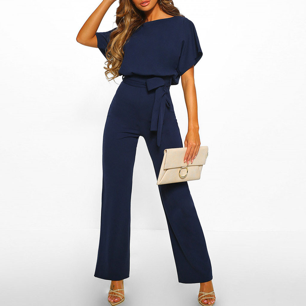 Dam Jumpsuit Vida Byxor Kort Ärmar Mjuk Blandning 6