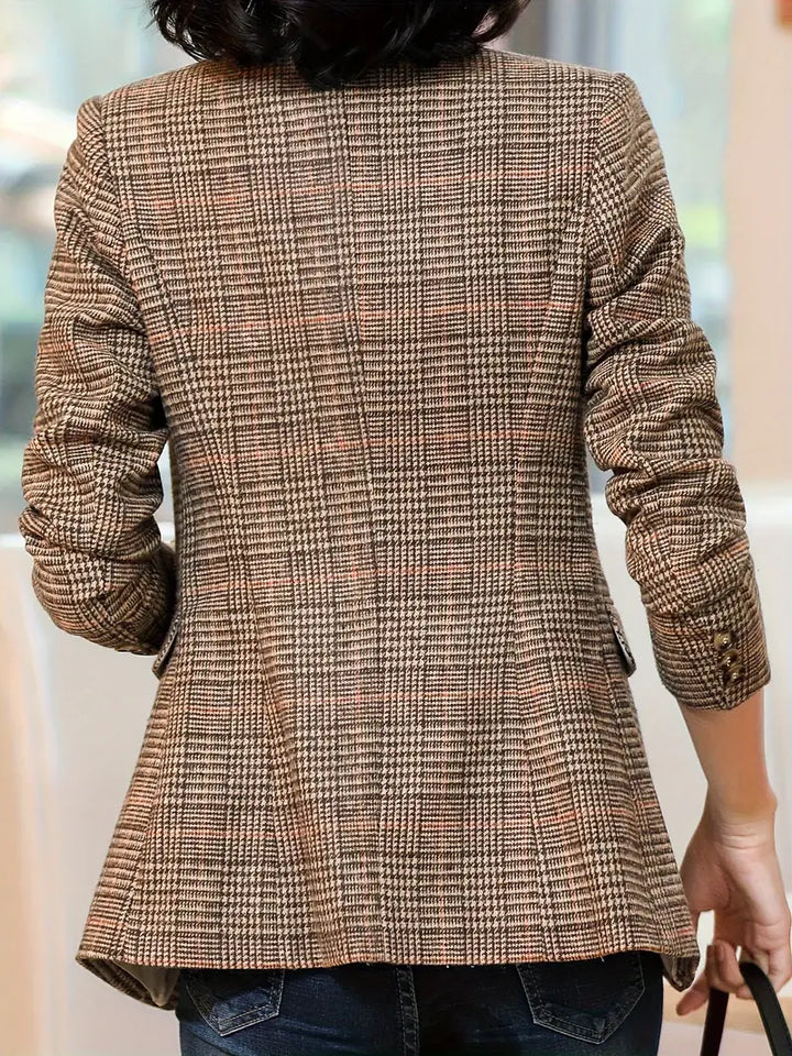 Dam Kavaj Rutigt Mönster Med En Knapp 2