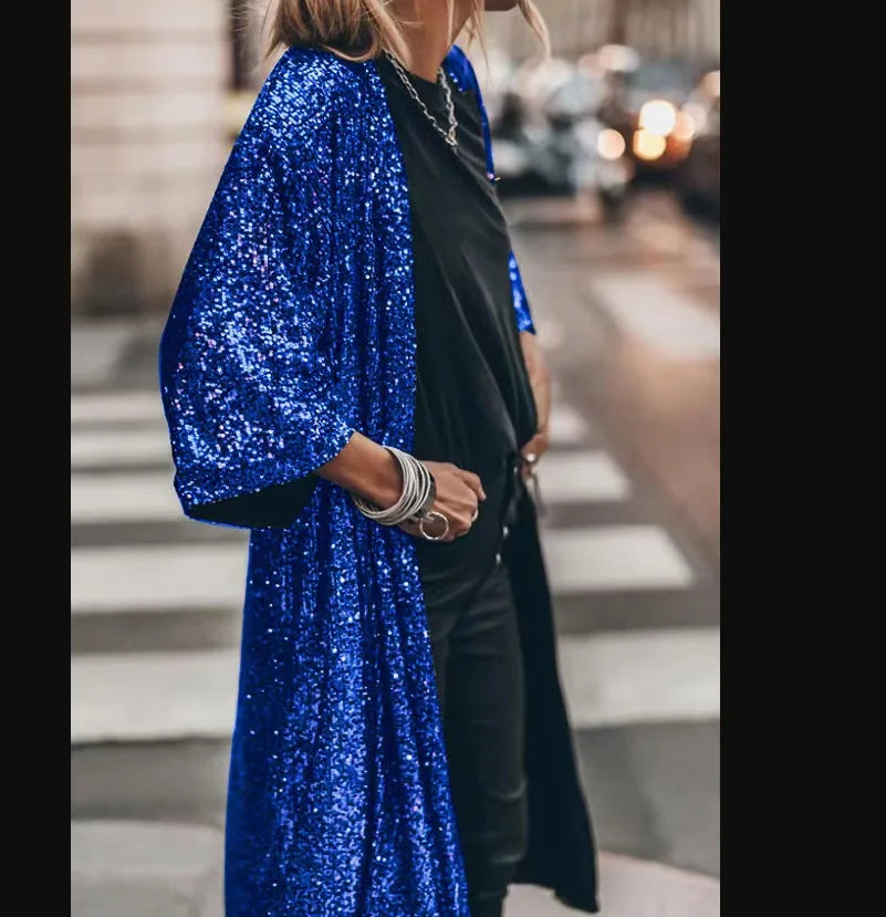 Dam Kimono med Paljetter och 3/4-ärmar 9