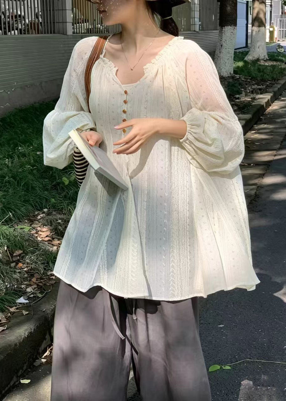 Dam Klänning Mini Oversized med V-hals och Tryck 2