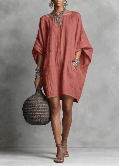 Dam Klänning Oversized Casual med Batwing-ärm 3