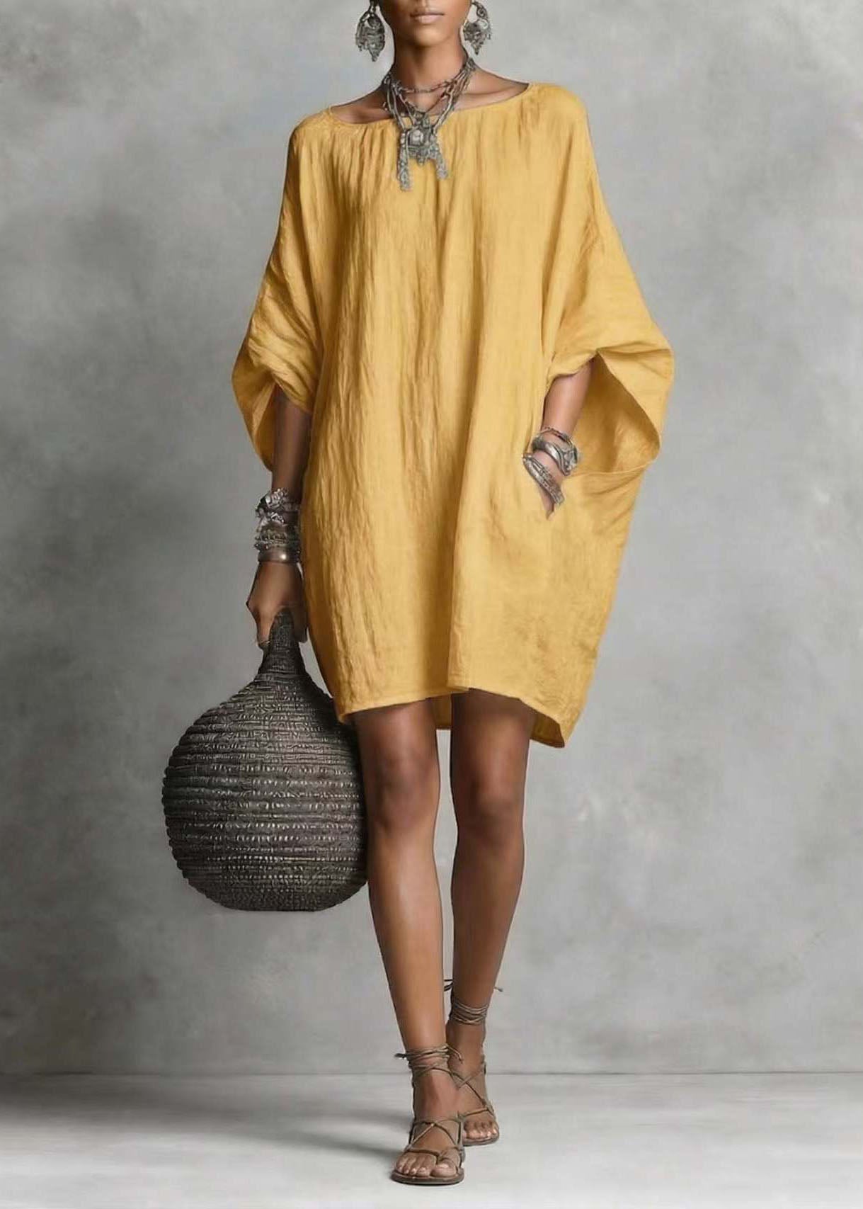 Dam Klänning Oversized Casual med Batwing-ärm 4