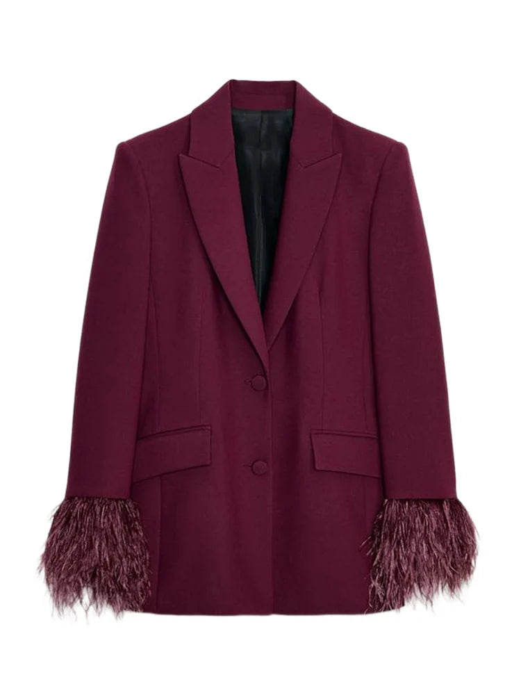 Dam Kostym Set med Blazer och Byxor 4