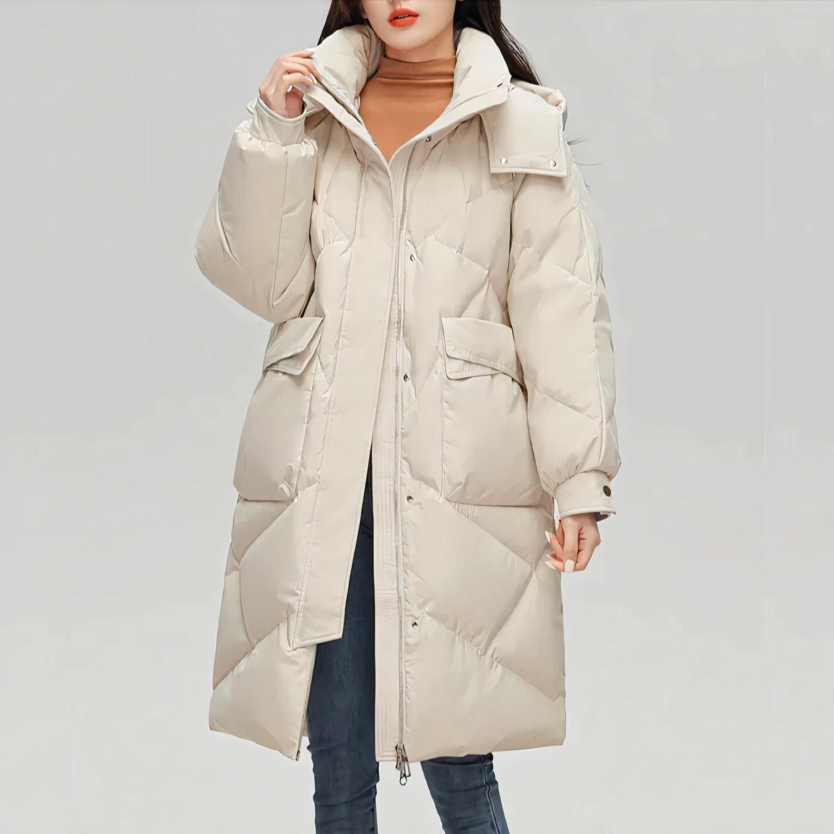 Dam Lång Jacka Varm och Stilren 3