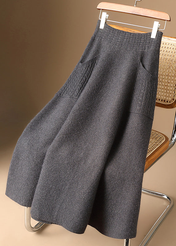 Dam Lång Kjol med Fickor och Elastisk Midja 1