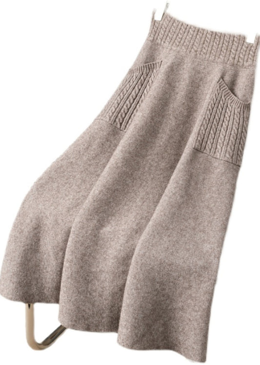 Dam Lång Kjol med Fickor och Elastisk Midja 4