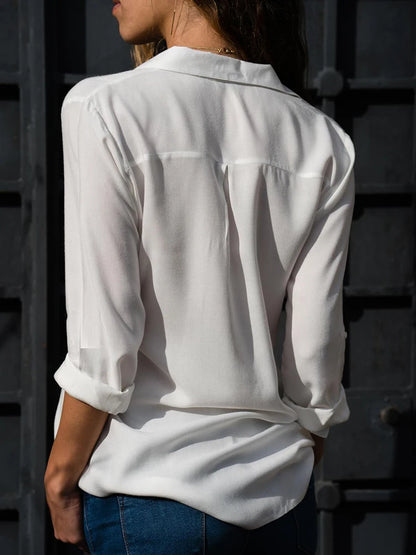 Dam Långärmad Blus Casual med Modern Krage 1