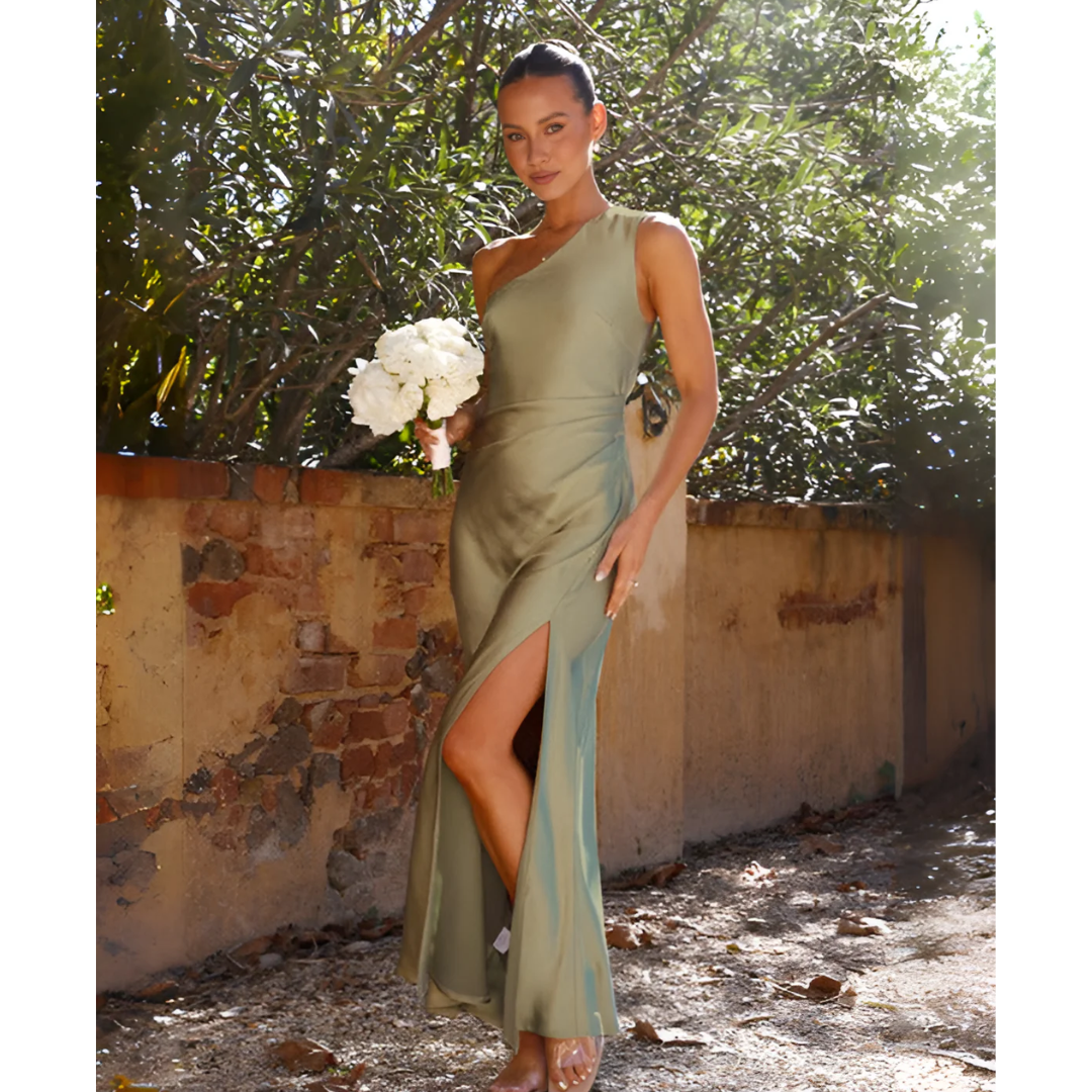 Dam Långklänning Asymmetrisk Stil för Fest 3
