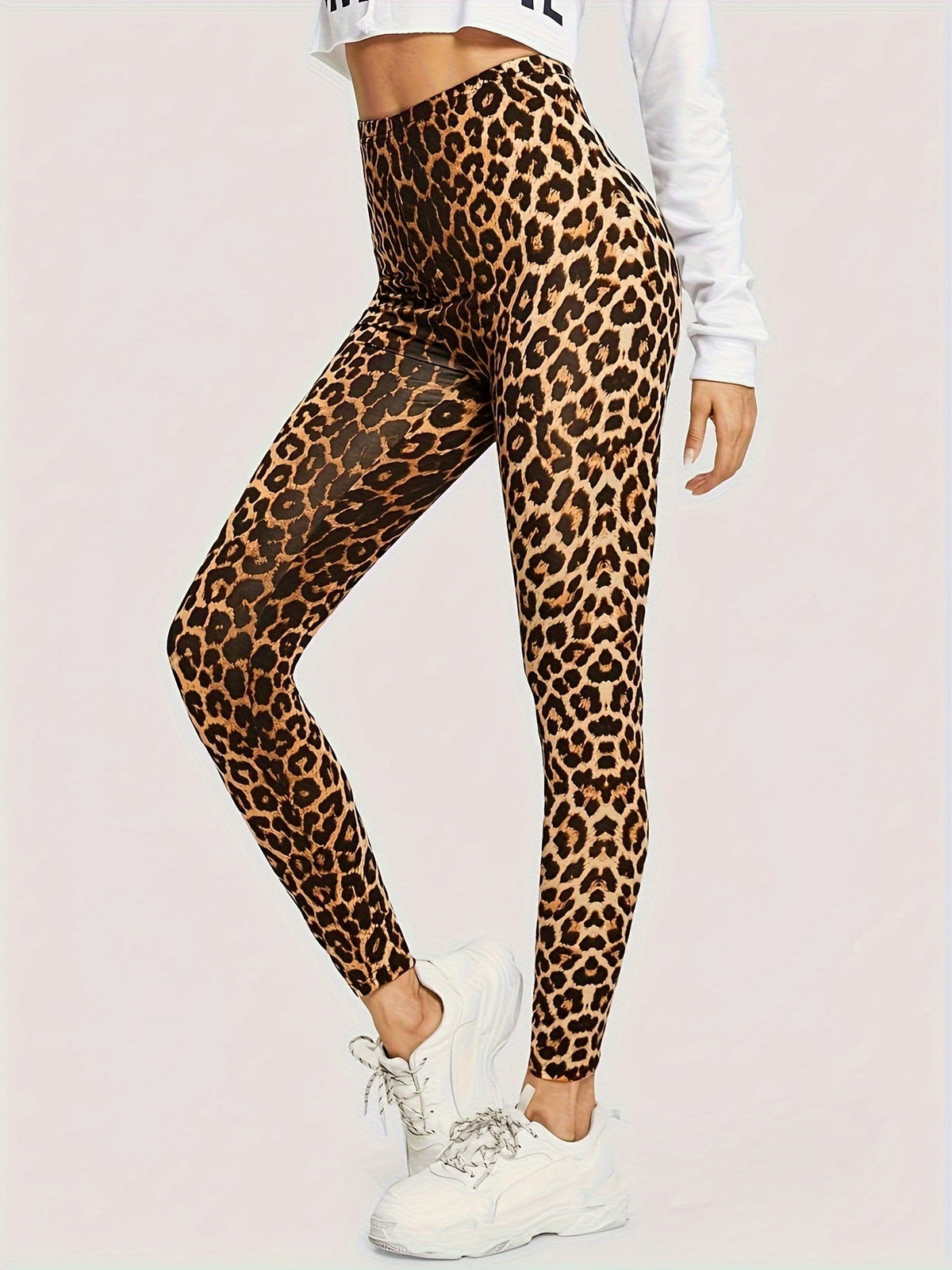 Dam Leggings med Luipaardprint och Stretchmaterial 3