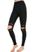 Dam Leggings med Spetsutskärningar i Borstad Design 0