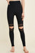 Dam Leggings med Spetsutskärningar i Borstad Design 1