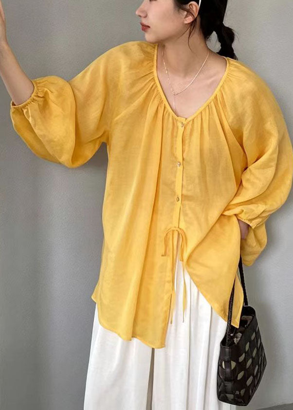 Dam Linne Blus Oversized Boho Stil 1