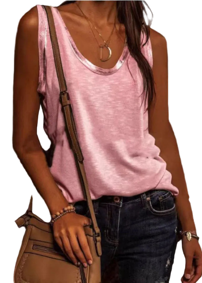 Dam Linne O-hals Loose Fit Sommarstil 0