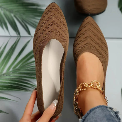 Dam Loafers Spetsad Tå Platt Skor 6