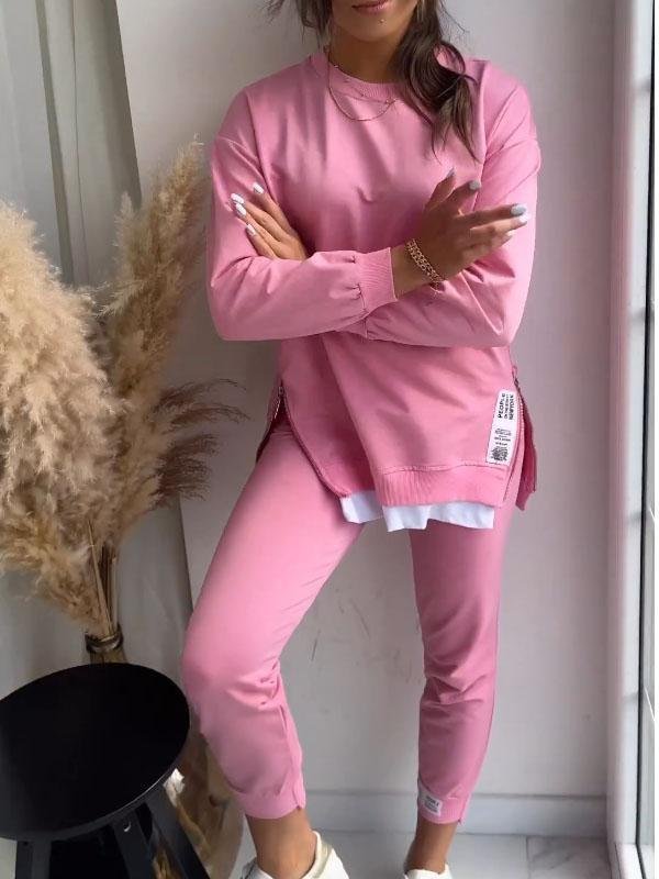 Dam Loungewear Set Bekväm Topp och Byxor 2