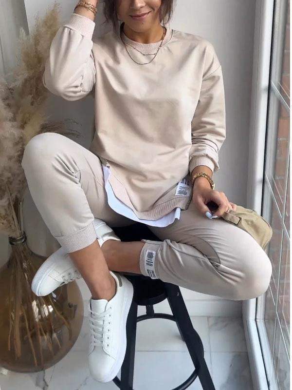 Dam Loungewear Set Bekväm Topp och Byxor 6