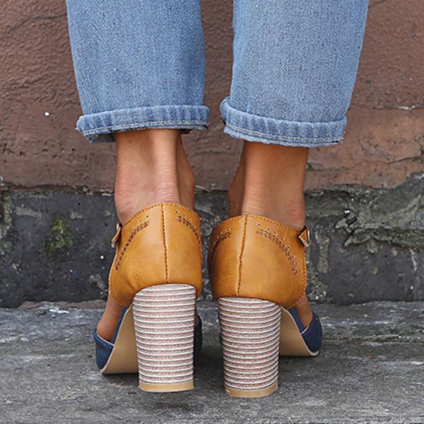 Dam Mary Janes Chunky Heel för Vår och Sommar 3